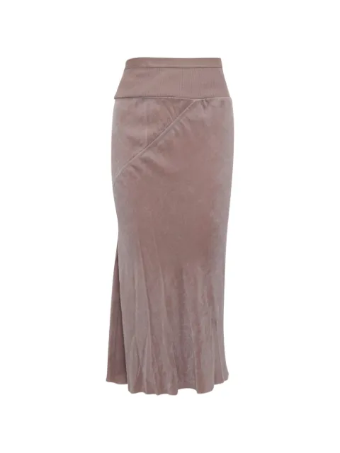 Rick Owens bias-cut velvet midi skirt