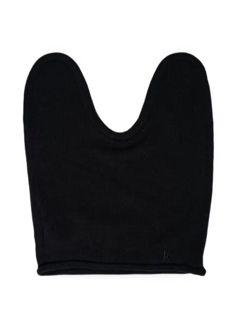 Open YY wire-insert knit beanie hat