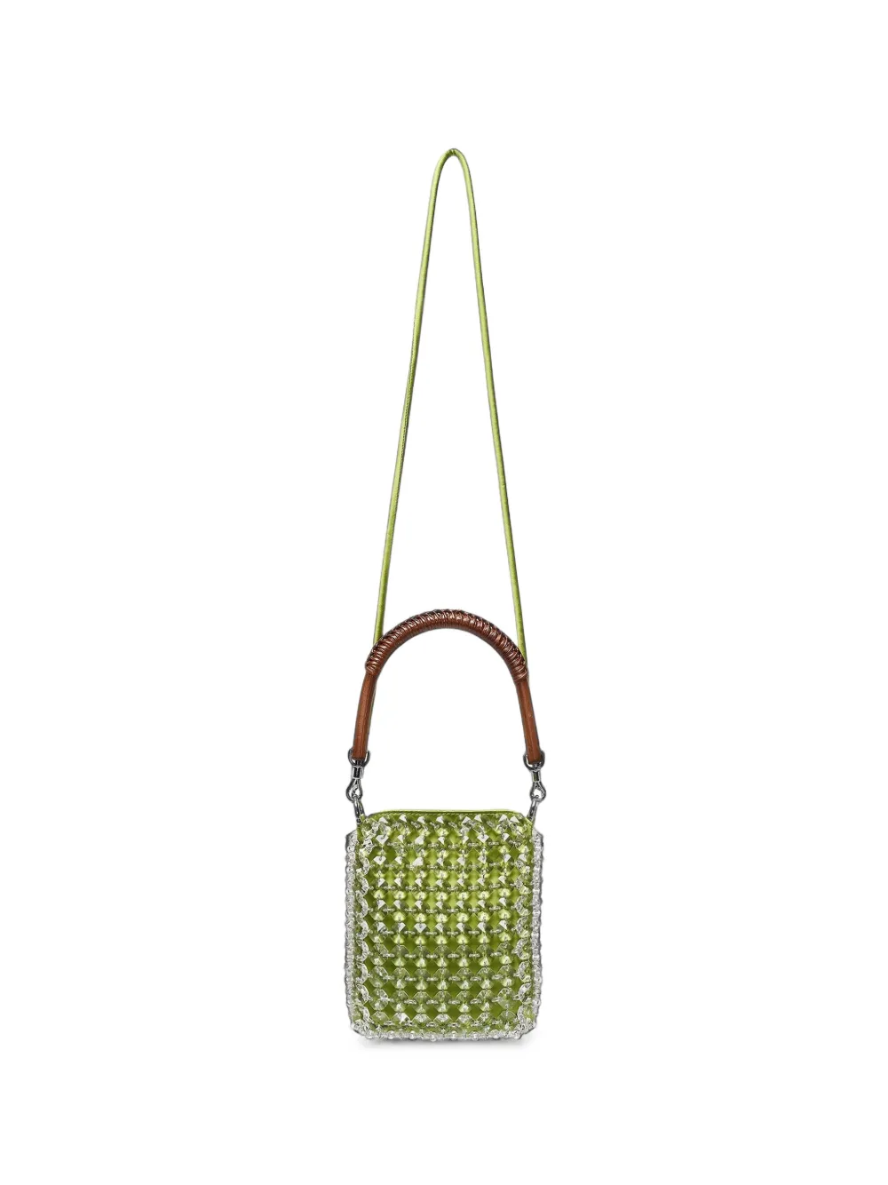 Self-Portrait crystal-embellished shoulder bag - Verde