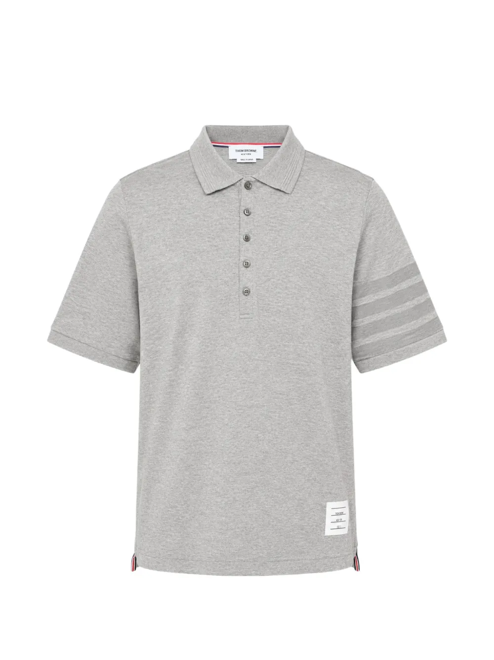 Thom Browne jersey ottoman 4-Bar polo - Grigio