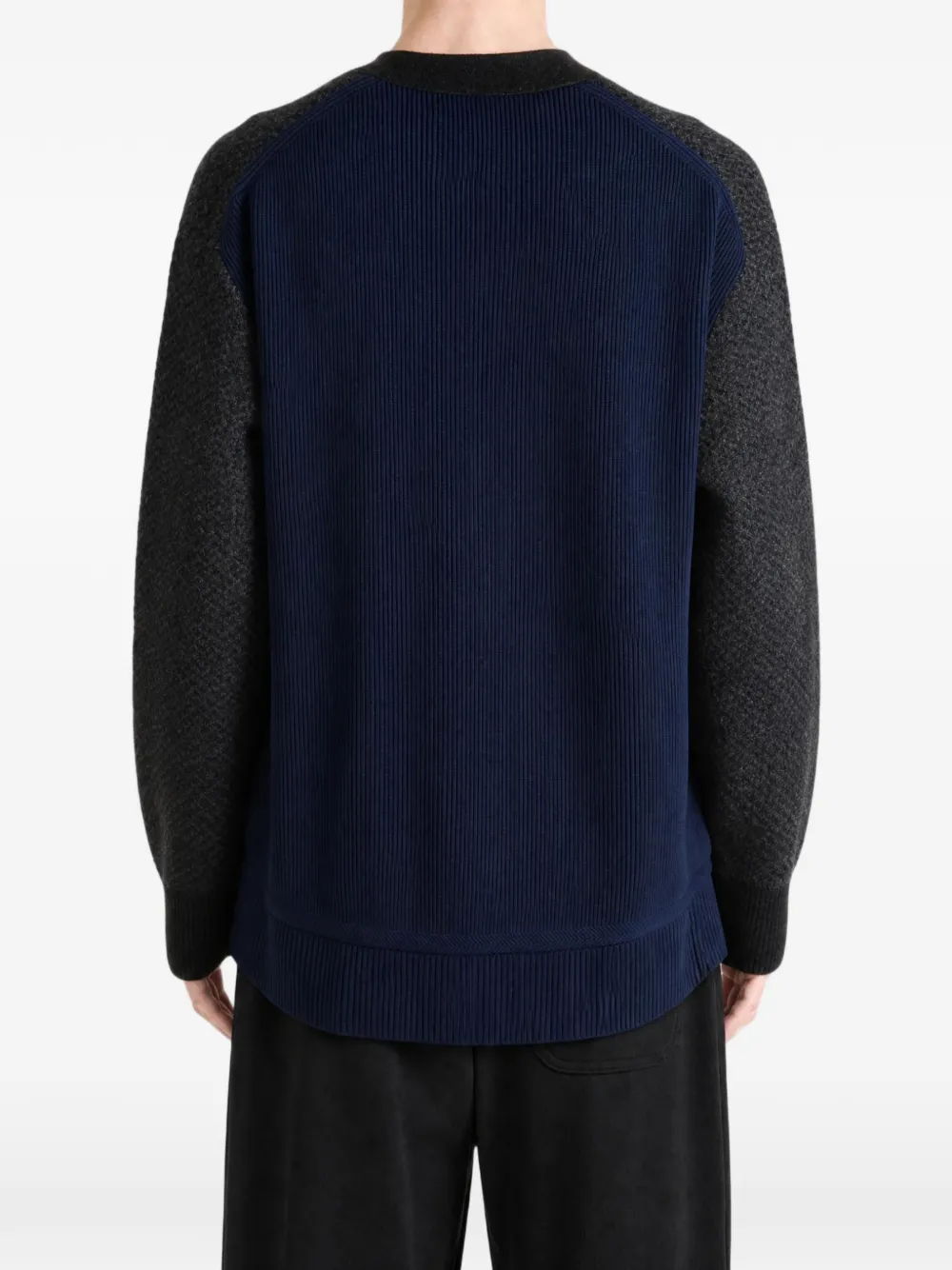 Junya Watanabe MAN Vest met patchwork en V-hals Grijs