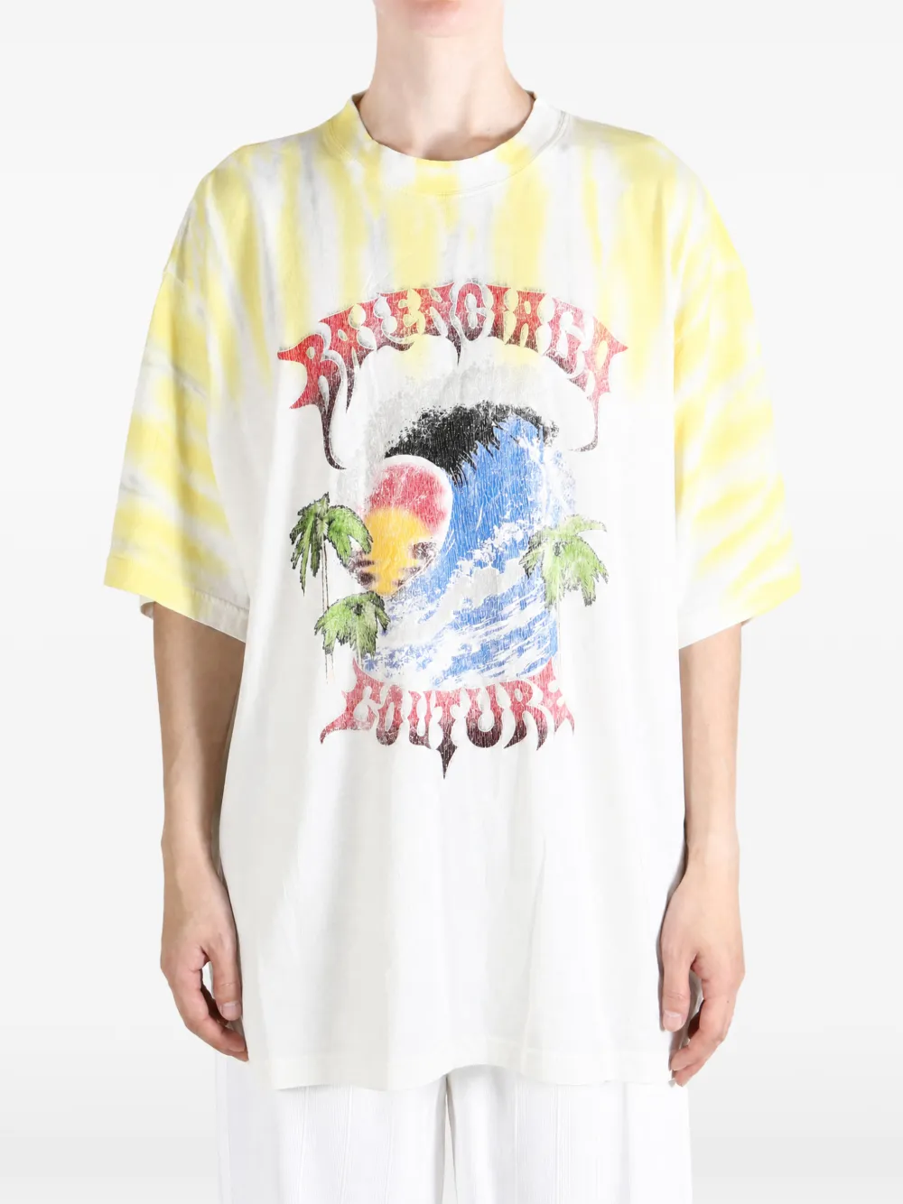 Balenciaga Extreme T-shirt met tie-dye-print Wit