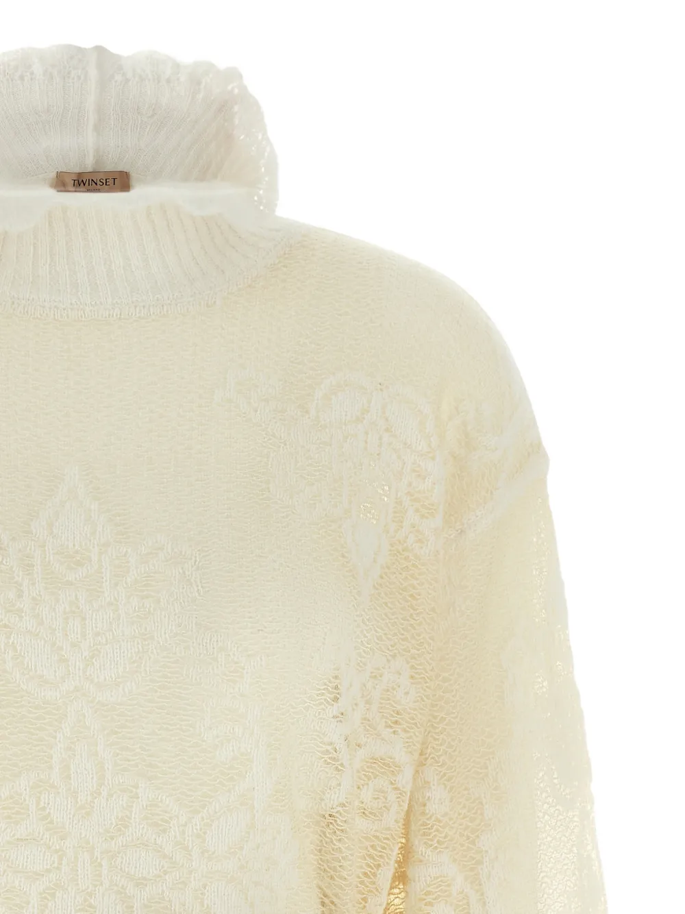 TWINSET Trui met bloemenkant Beige