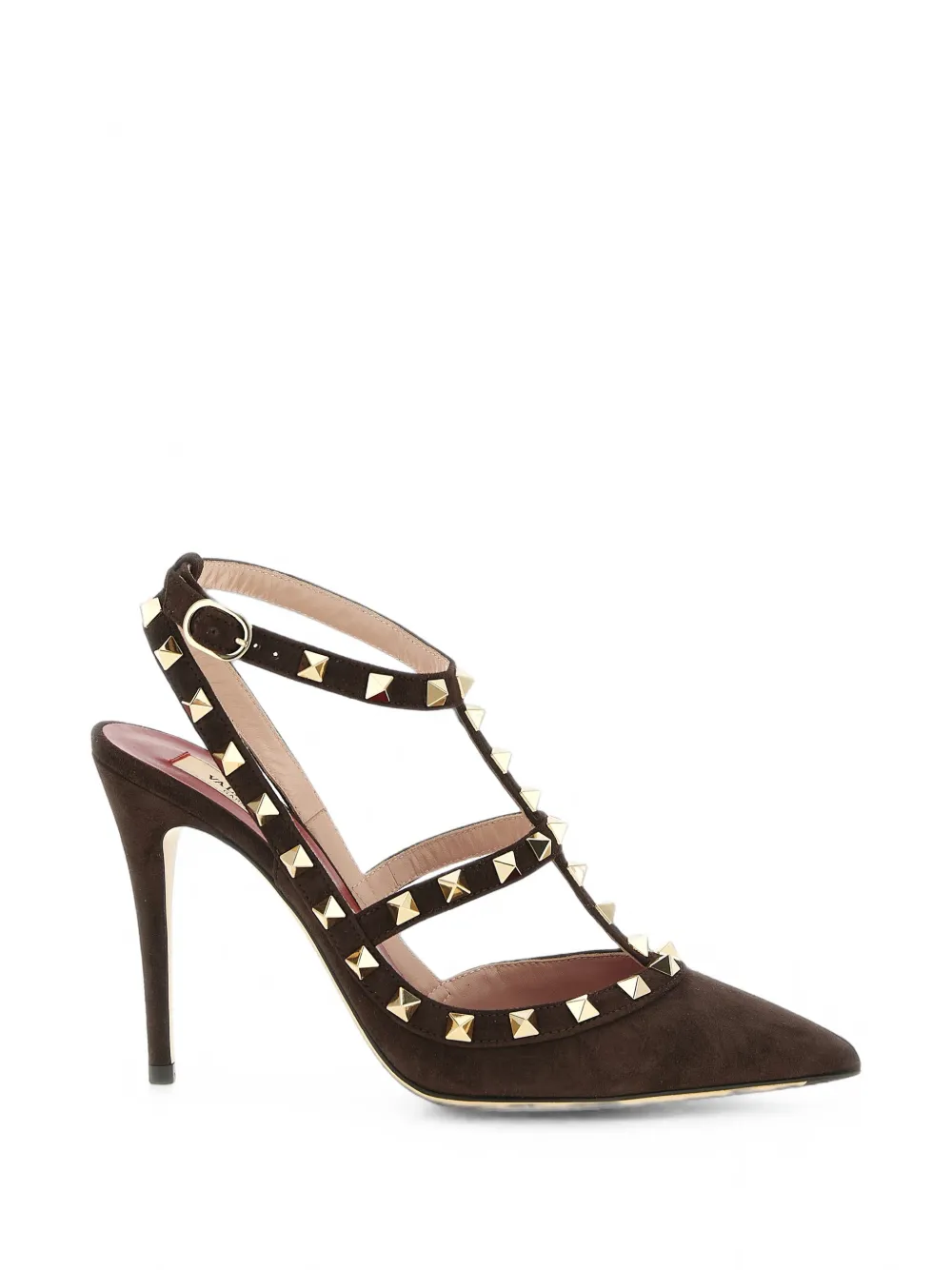 Valentino Garavani Rockstud suede pumps 100mm - Braun