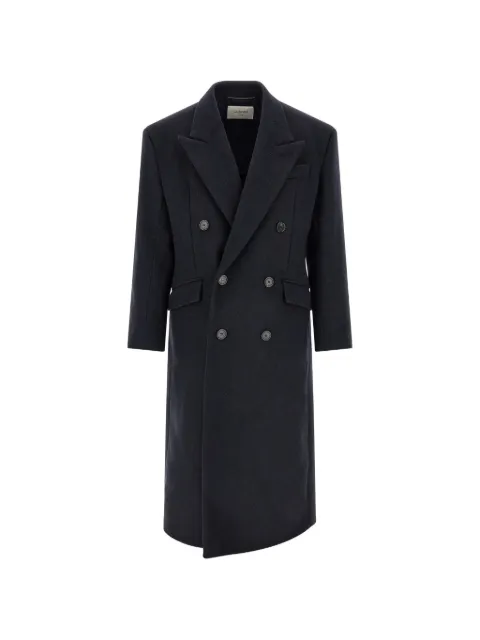 Saint Laurent long coat in double-face wool felt