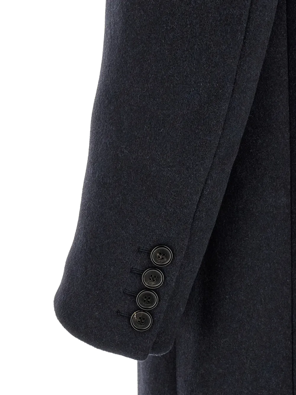 Saint Laurent Lange jas van dubbelzijdig wolvilt Blauw