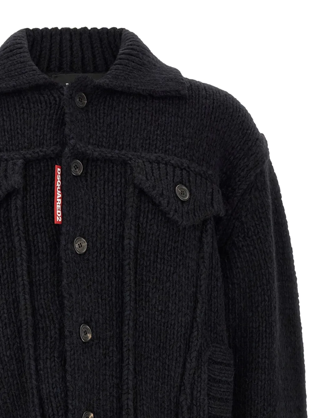 DSQUARED2 logo-patch cardigan Zwart