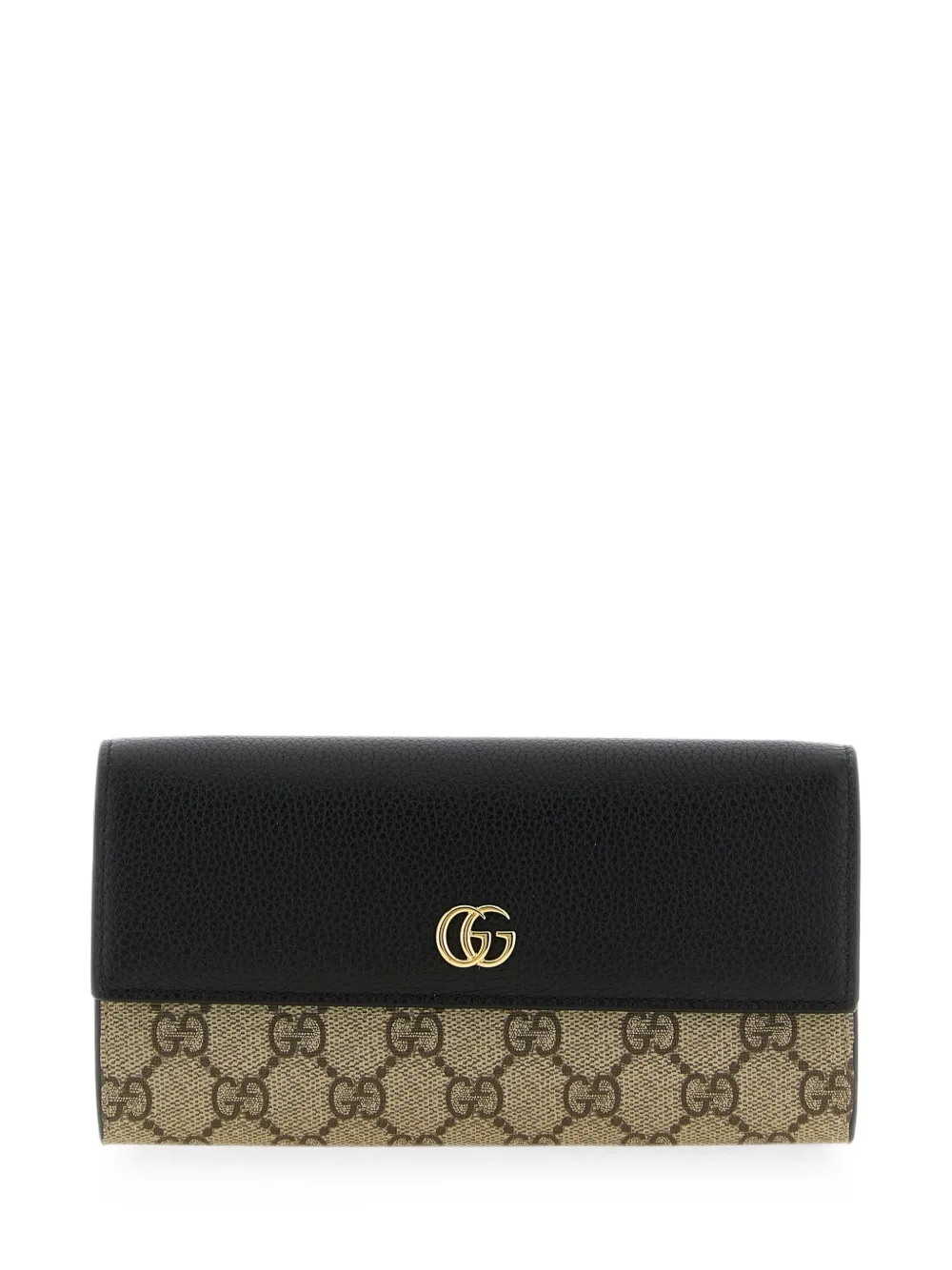 Gucci bi-colour GG-Marmont wallet on chain - Nude