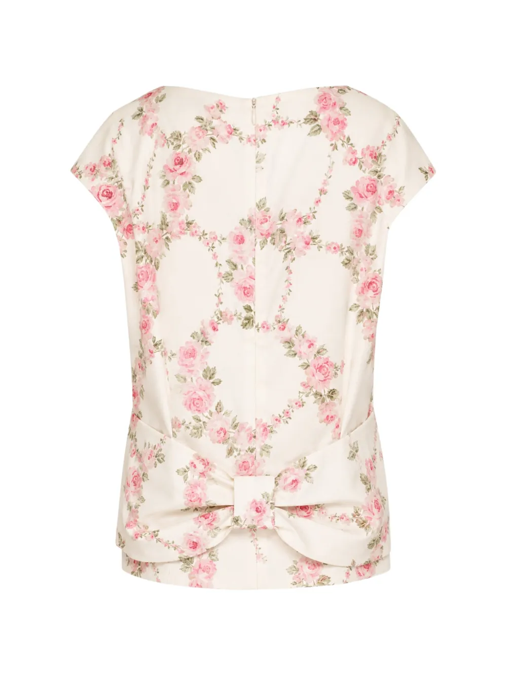 Simone Rocha floral-print bow-detail blouse Beige