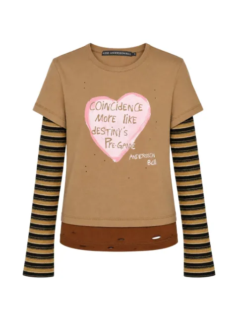 Andersson Bell Heart Message layered T-shirt