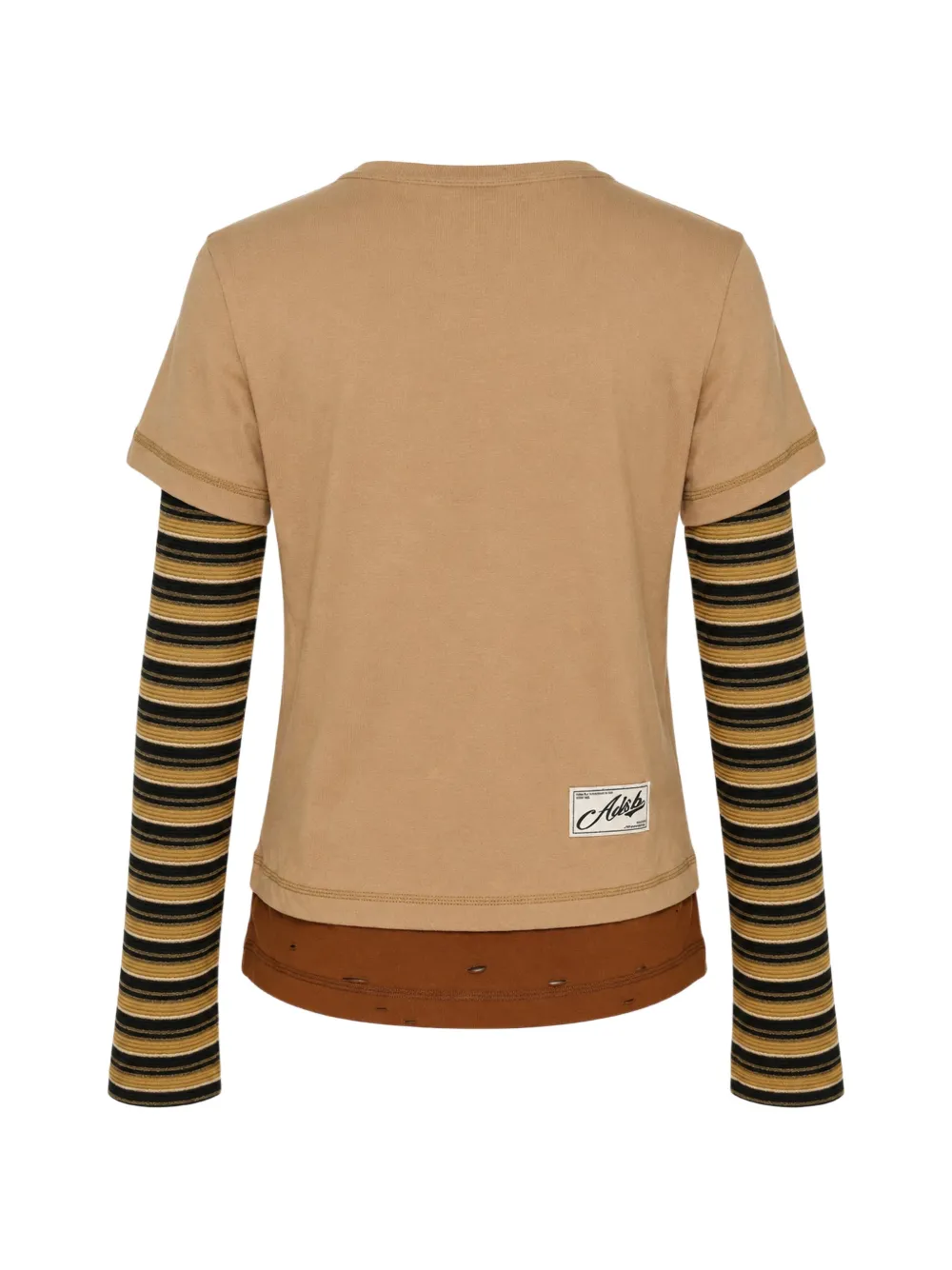 Andersson Bell Heart Message gelaagd T-shirt Bruin
