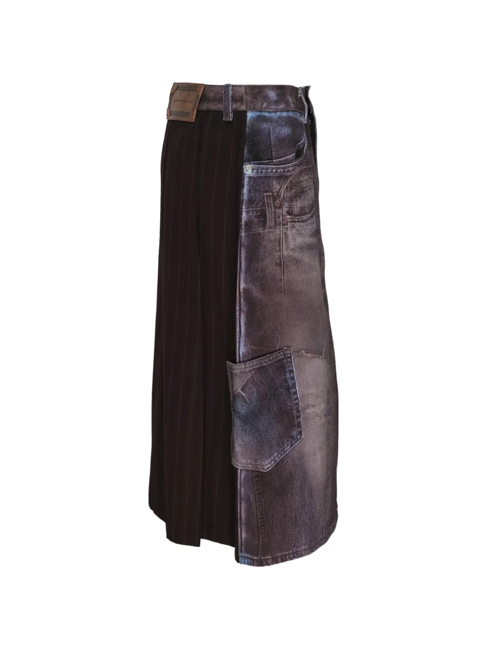 Andersson Bell Illusion midi-rok met patchwork Zwart