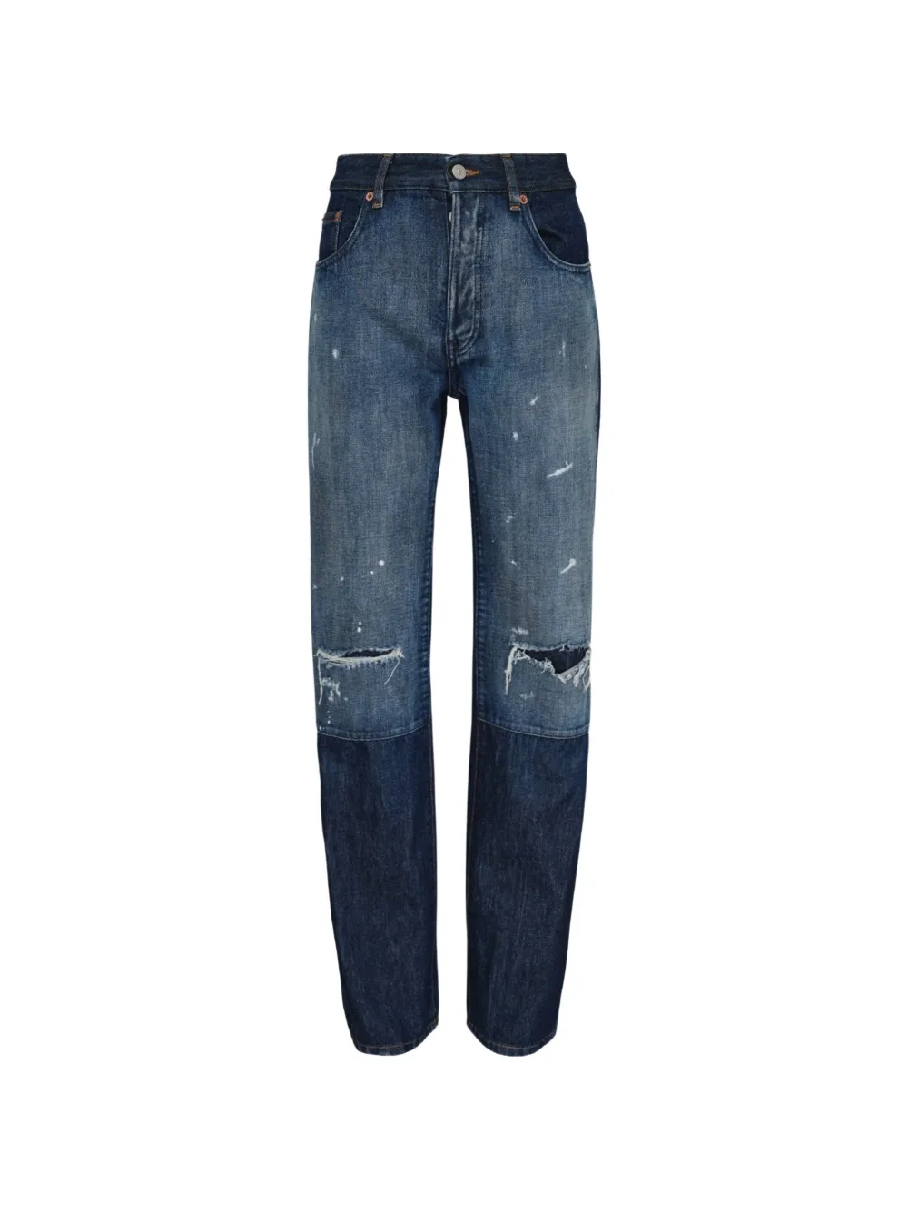 MM6 Maison Margiela distressed panelled jeans - Blu