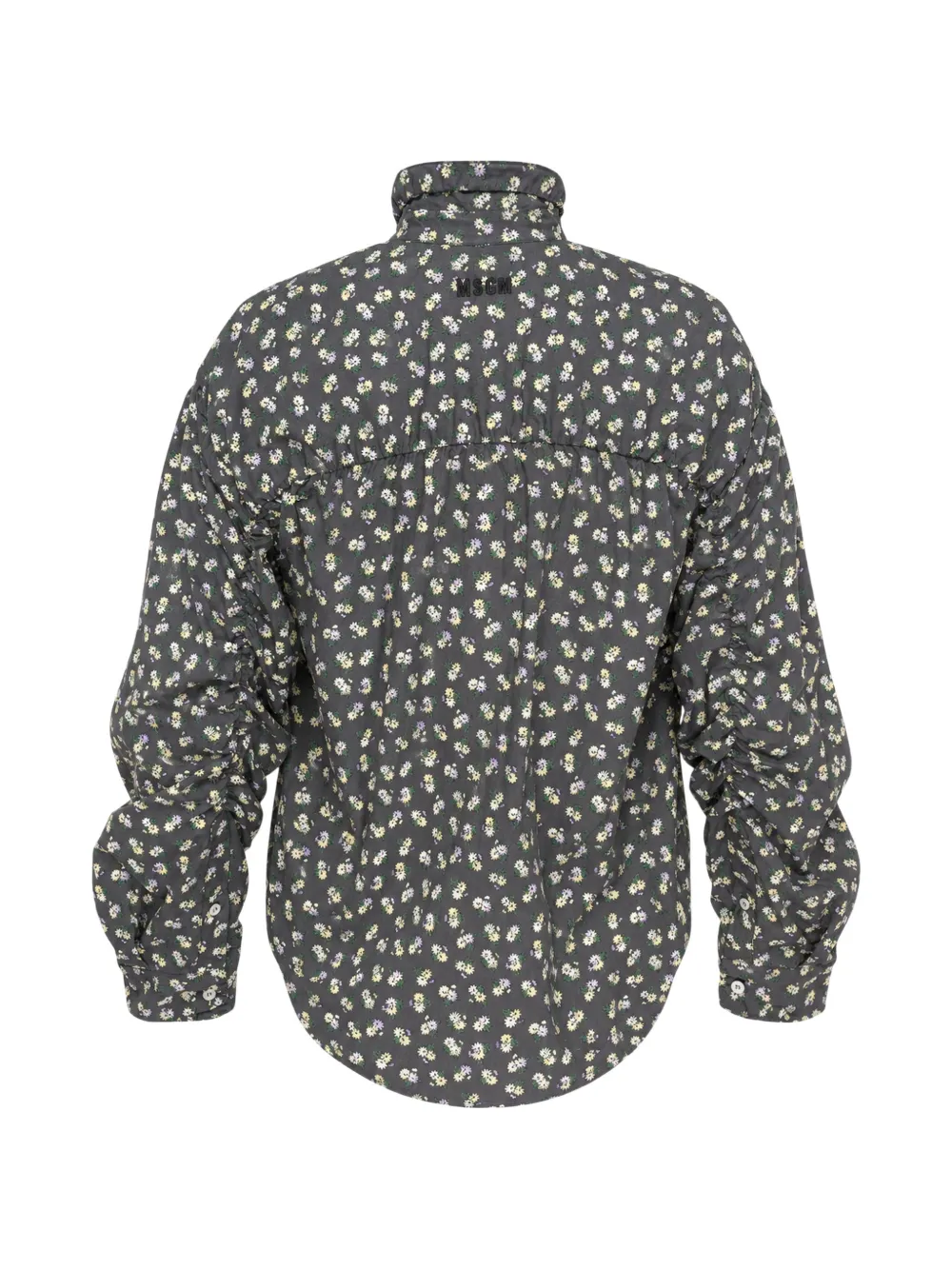 MSGM floral-print ruched shirt Grijs