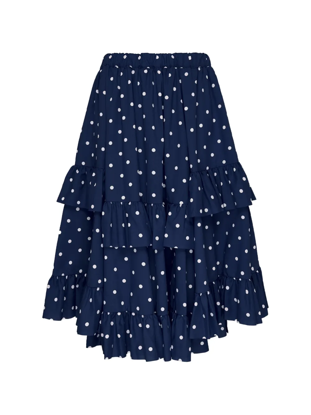 Comme Des Garçons Girl polka-dot ruffled midi skirt - Blu
