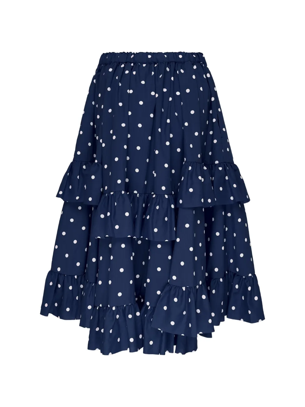 Comme Des Garçons Girl Midi-rok met stippen en ruches Blauw