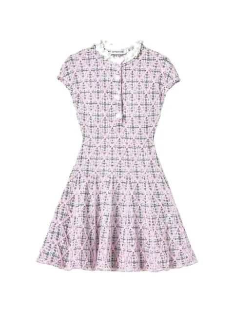 Self-Portrait check-knit beaded dress