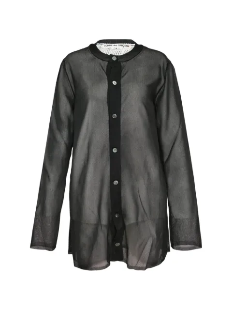 Comme Des Garçons camisa translúcida a capas