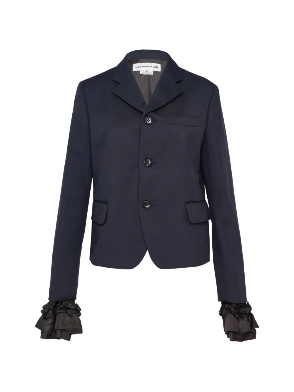 Comme Des Garçons Girl ruffle-trimmed tailored blazer - Blau