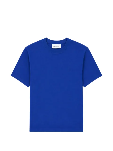 AMI Paris blue cotton T-shirt with embossed Ami de Coeur