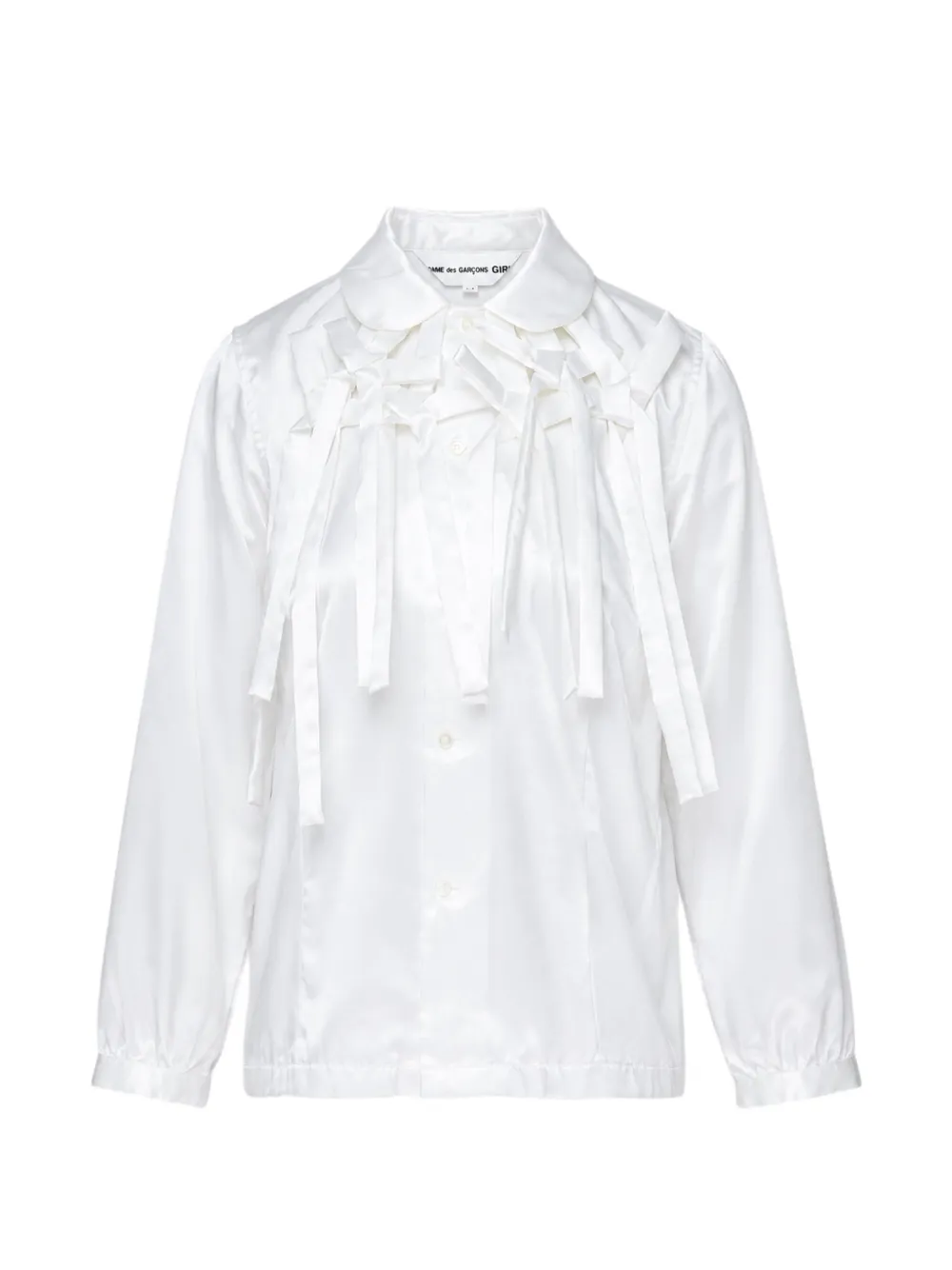 Comme Des Garçons Girl bow-embellished satin blouse - Bianco
