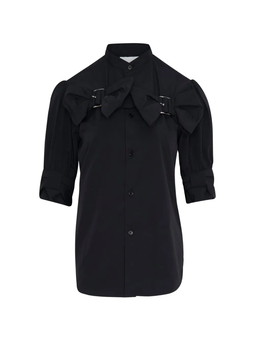Noir Kei Ninomiya bow buckle-embellished blouse - Nero