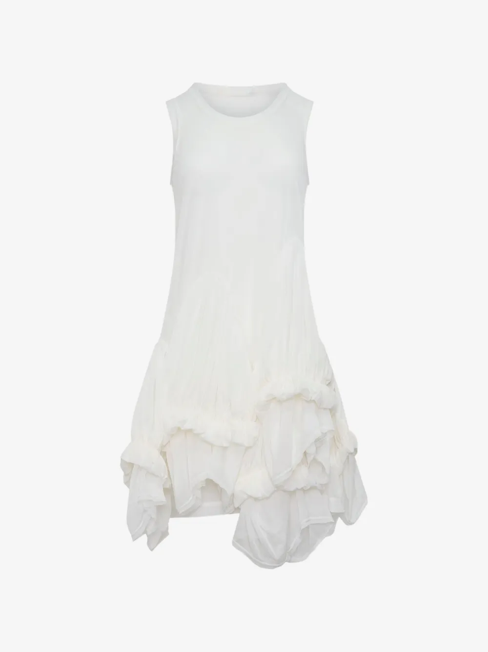 Sheer layered ruffle mini dress