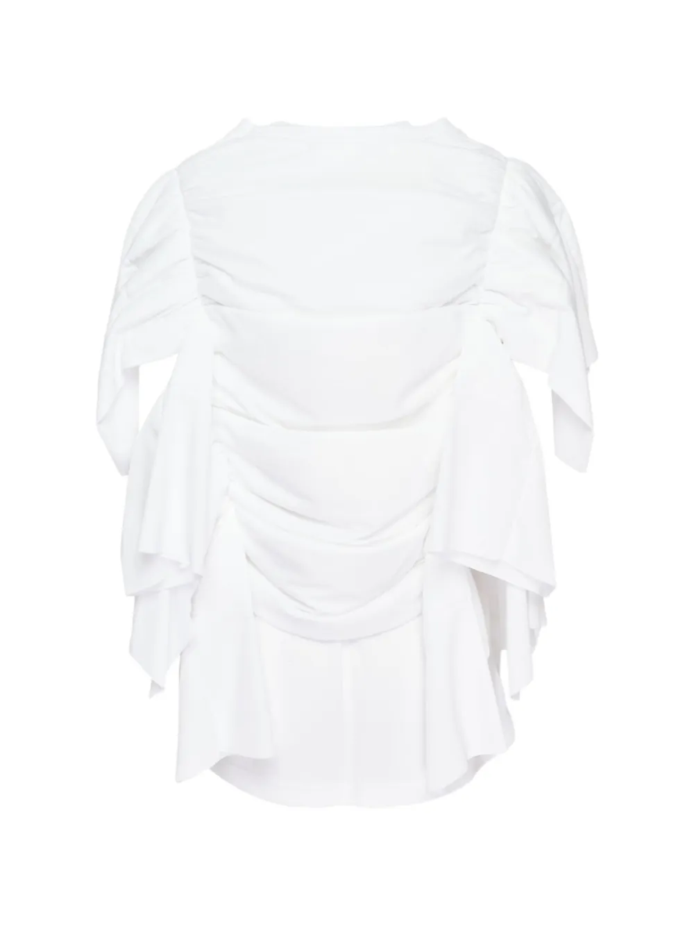 Comme Des Garçons Gedrapeerde gesmockte blouse Wit