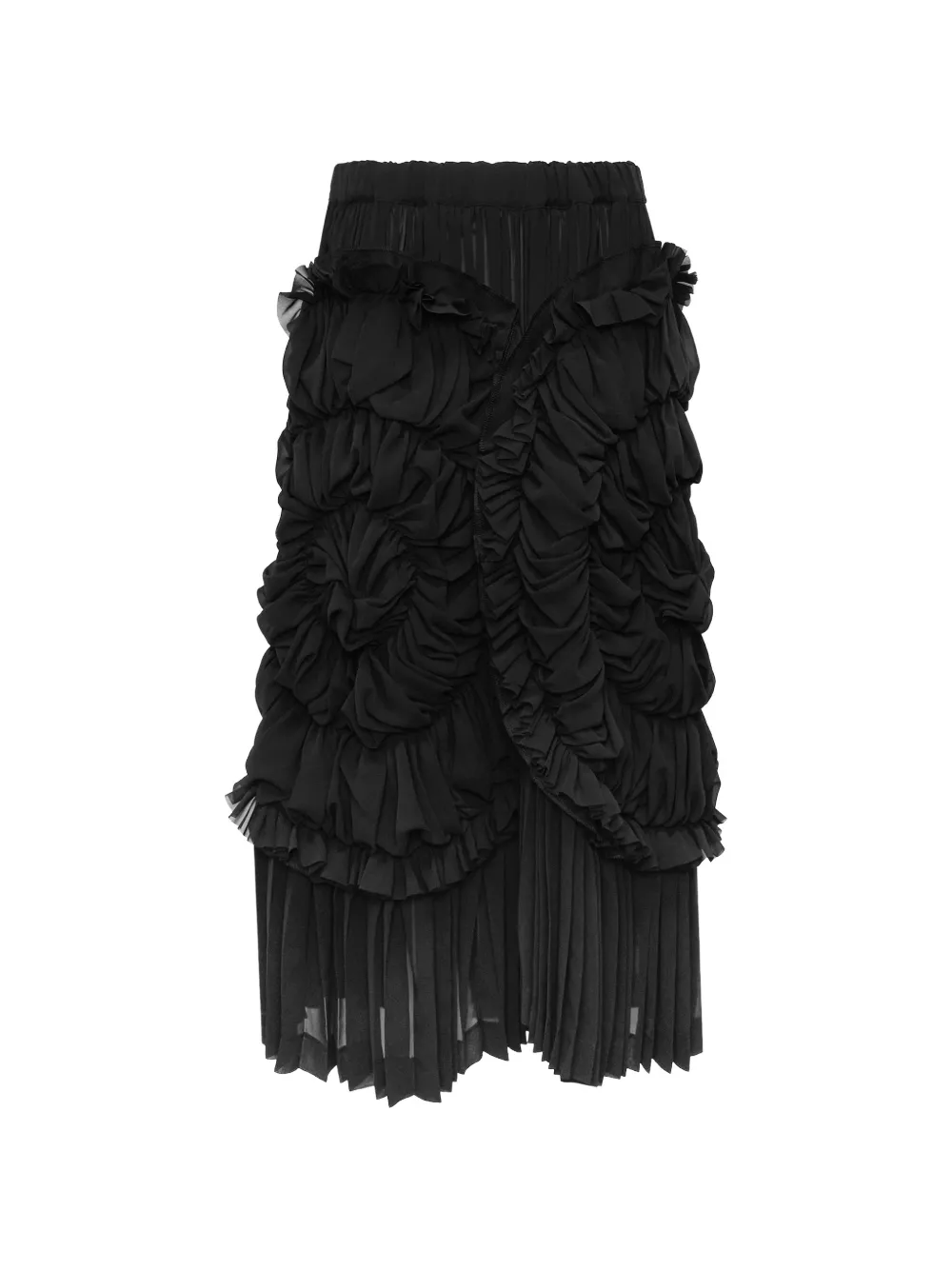 Comme Des Garçons tiered ruffled midi skirt - Nero