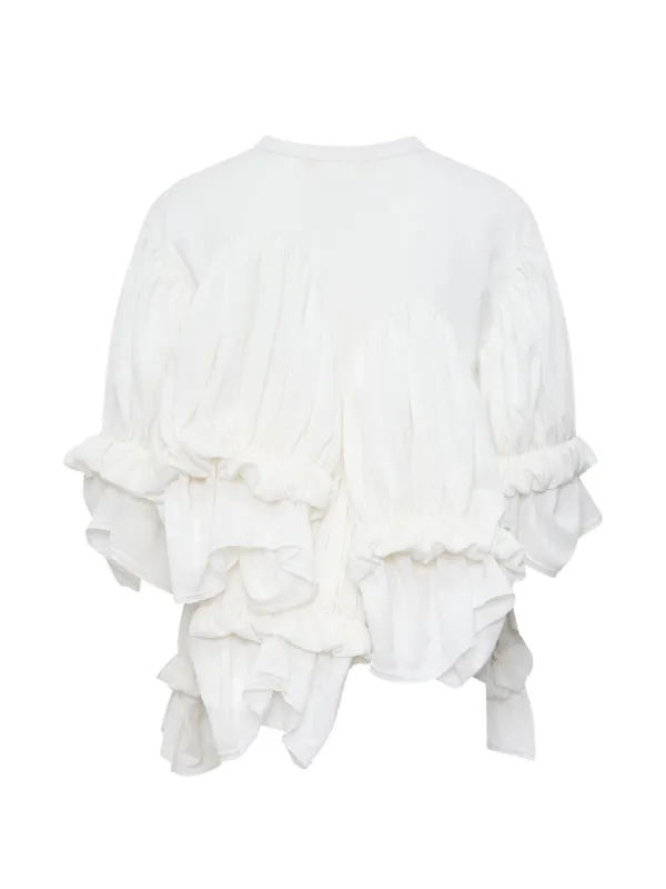 【COMME des GARÇONS】Ruffled top Comme Des Garçons Ruffled Layered Top | White | FARFETCH