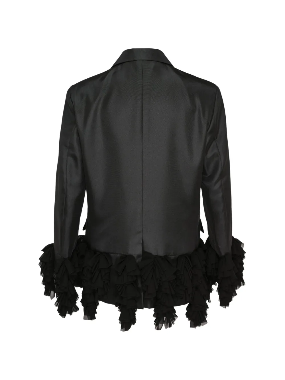 Comme Des Garçons ruffled-hem tailored blazer Zwart