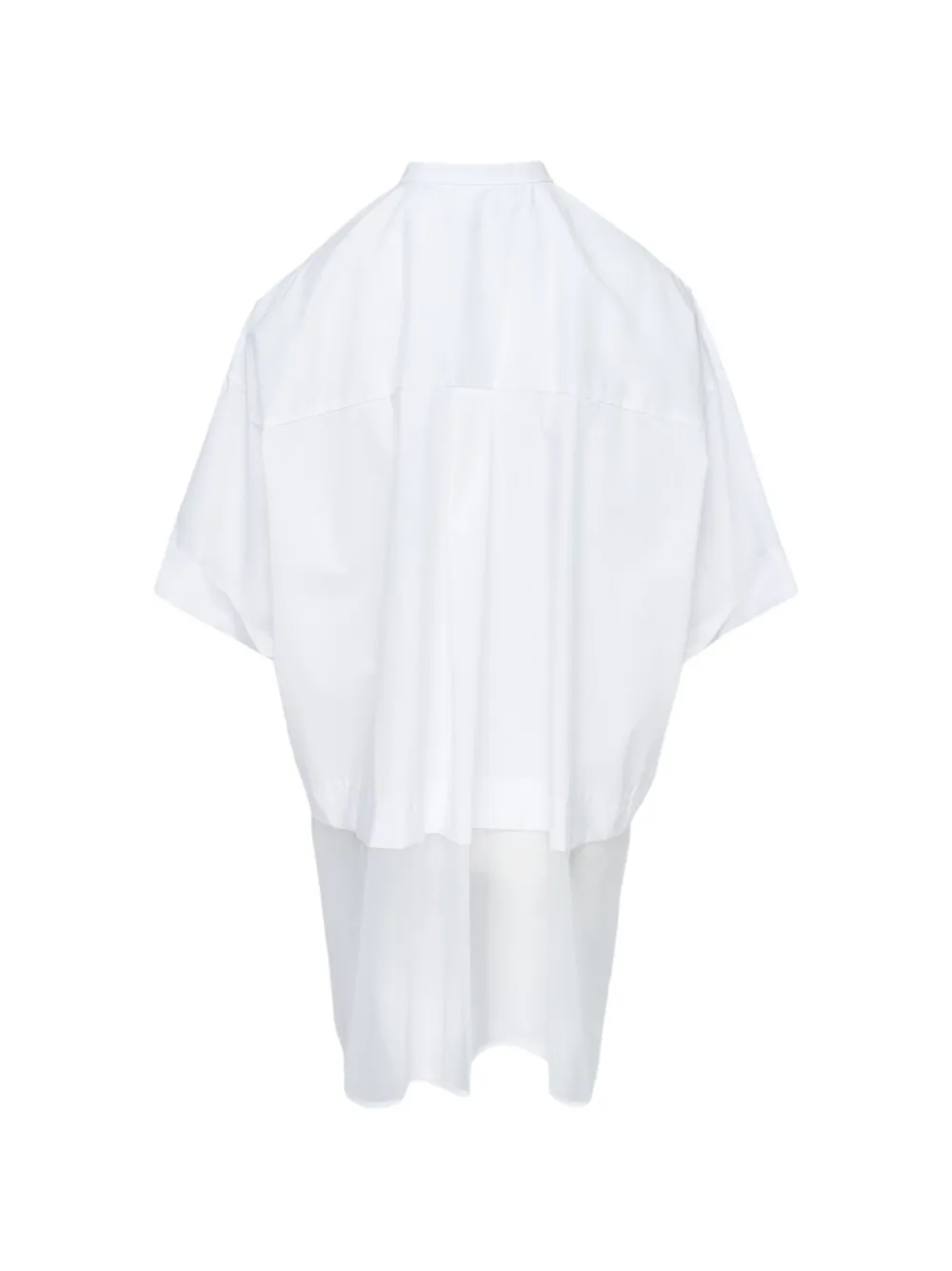 Enföld Blouse met doorzichtig vlak en bandkraag Wit