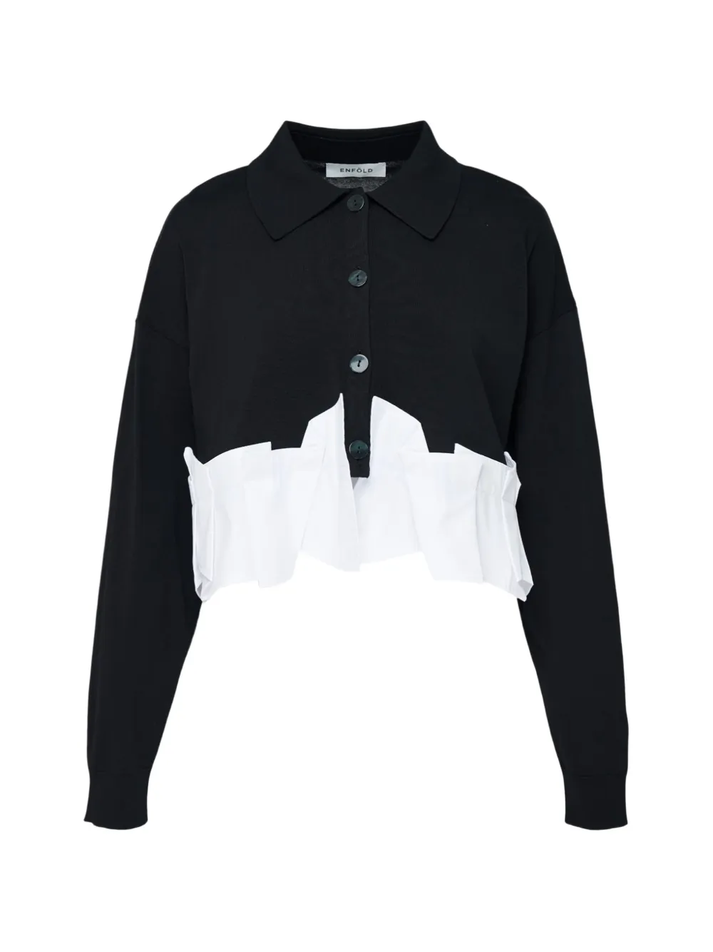 Enföld tucked docked-hem cardigan - Schwarz