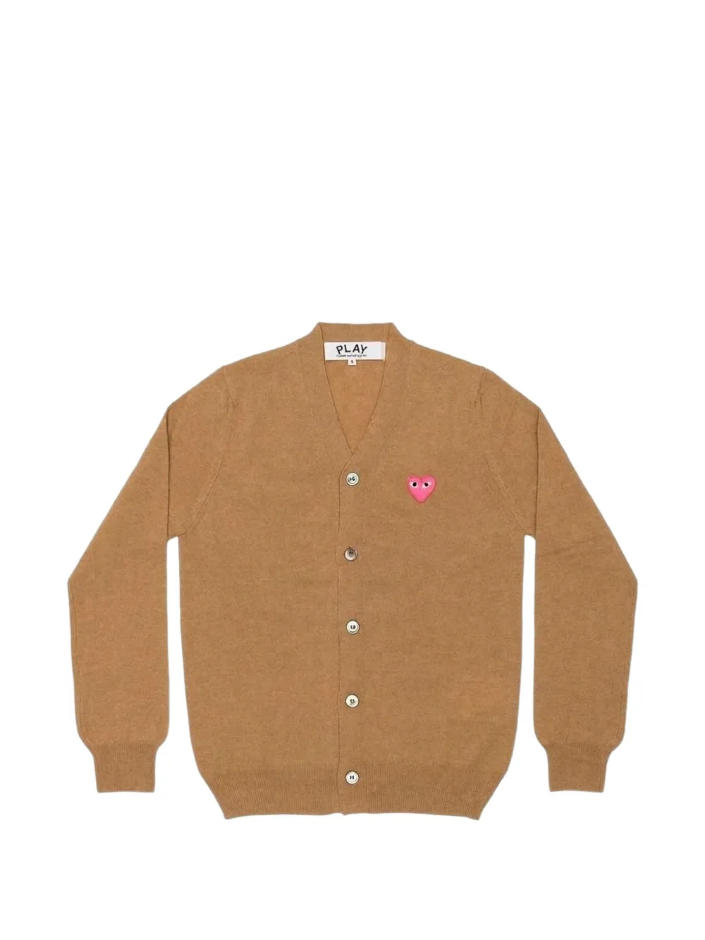 Comme Des Garçons Play heart-patch V-neck cardigan - Tons neutres Comme Des Garçons Play heart-patch V-neck cardigan - Tons neutres