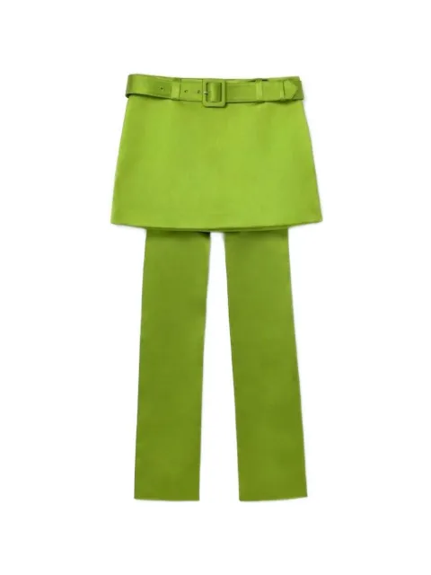 Self-Portrait belted skirt-overlay trousers
