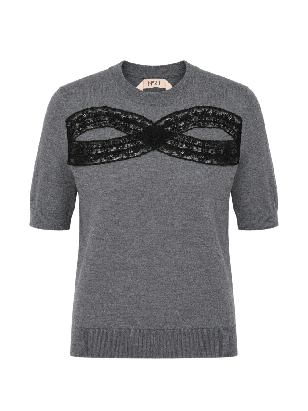 Nº21 lace-trim crew-neck T-shirt