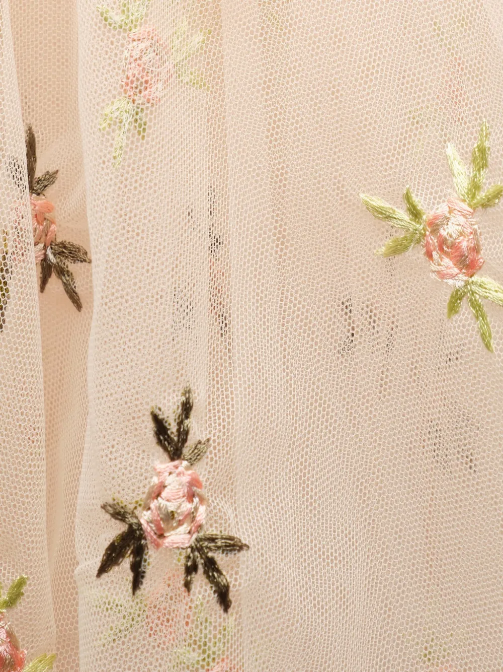 Simone Rocha Gesmockte blouse met geborduurde roos Beige