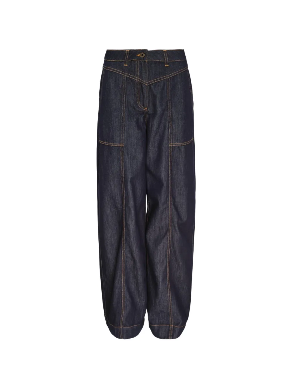 Self-Portrait contrast-stitch jeans - Blu