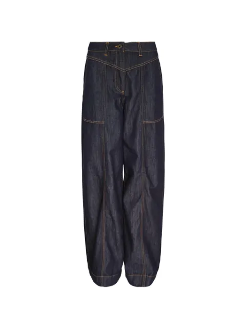 Self-Portrait contrast-stitch jeans