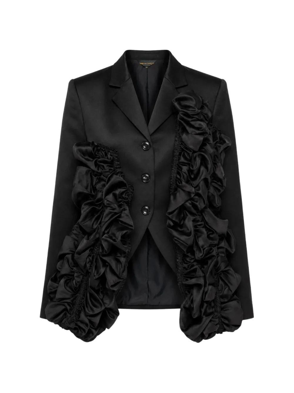 Comme Des Garçons ruffled satin blazer - Schwarz