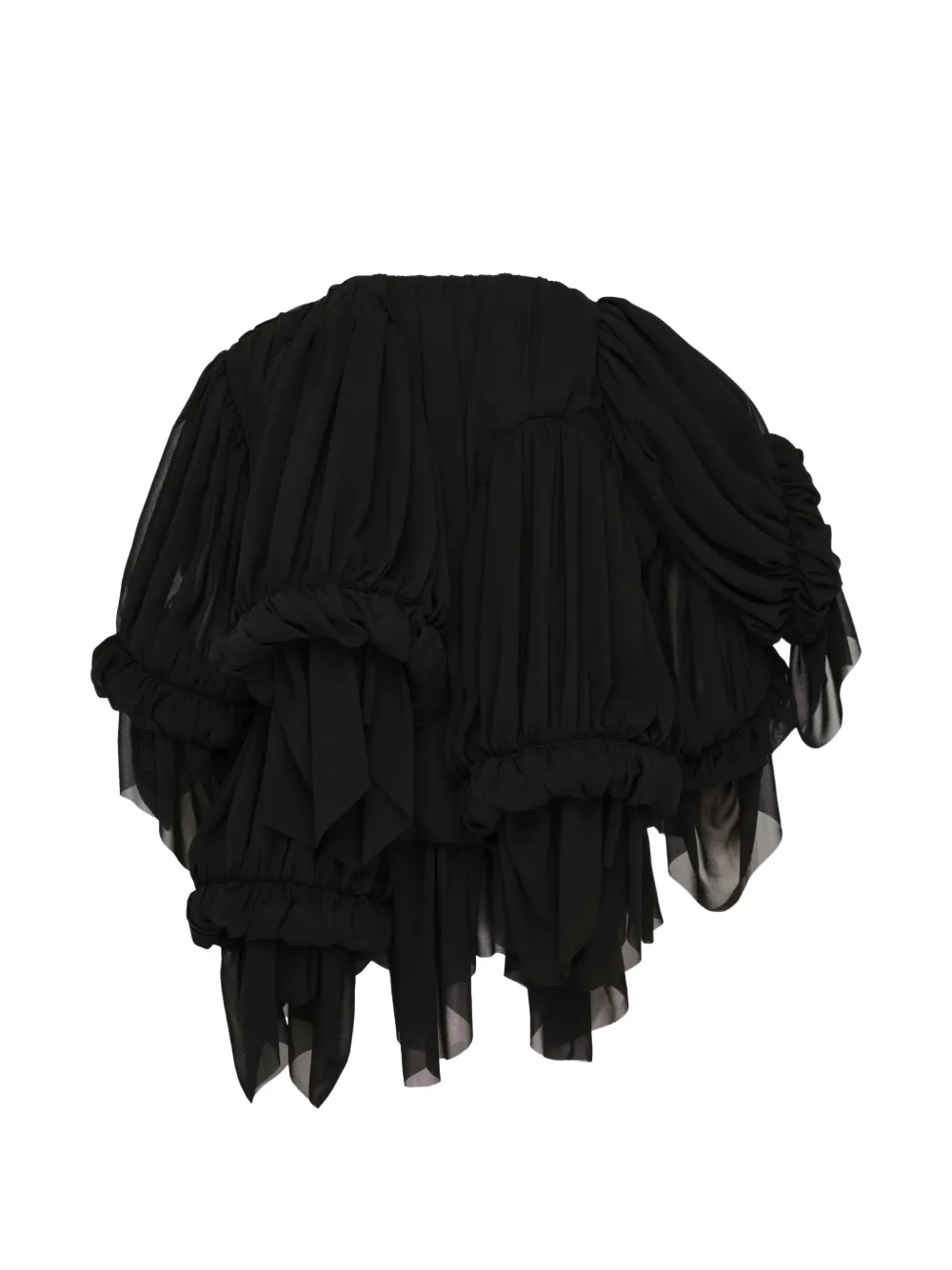 Comme Des Garçons Volumineuze blouse met ruches Zwart