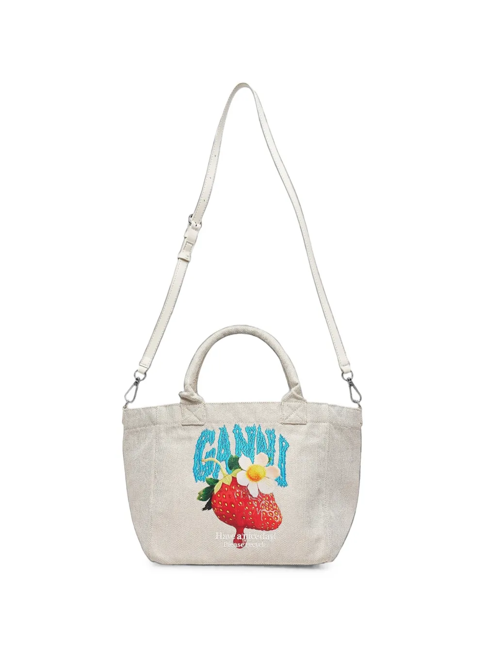 GANNI small Strawberry Easy tote bag - Toni neutri