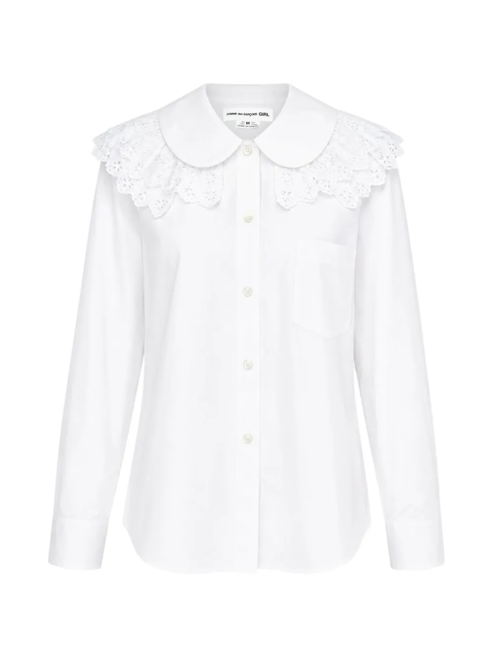 Comme Des Garçons Girl lace-collar Peter Pan shirt - Bianco