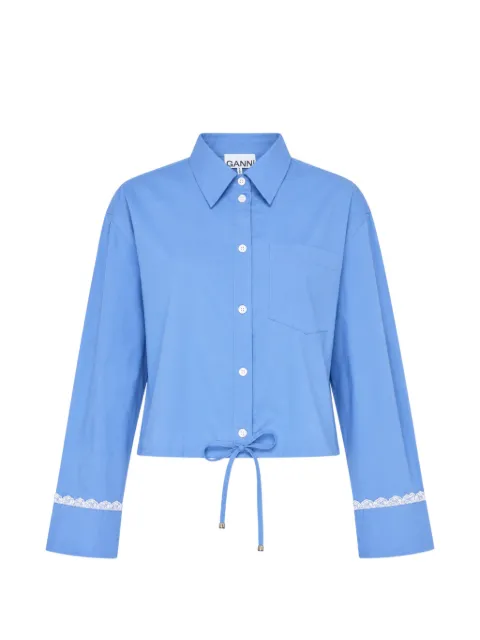GANNI camisa en algodón azul