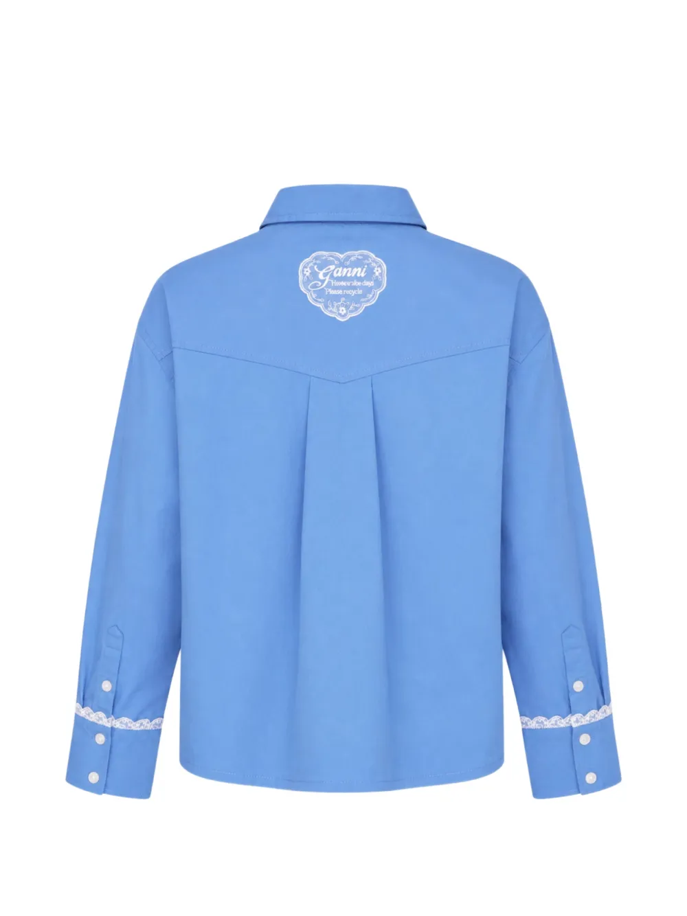 GANNI Katoenen blouse Blauw
