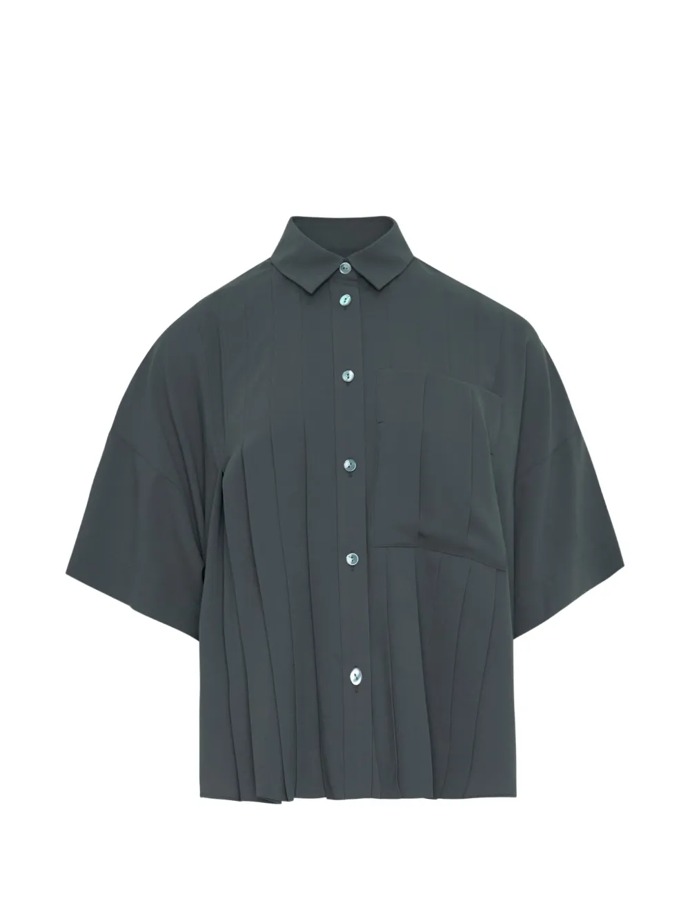 Enföld pleated boxy-fit shirt - Grau