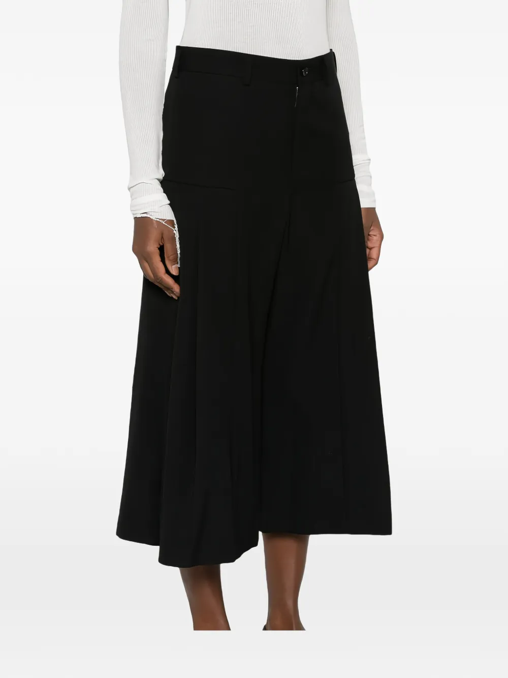 Comme Des Garçons Broek met geplooid detail Zwart