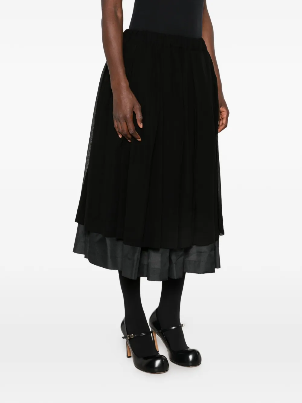Comme Des Garçons Gelaagde plooirok Zwart