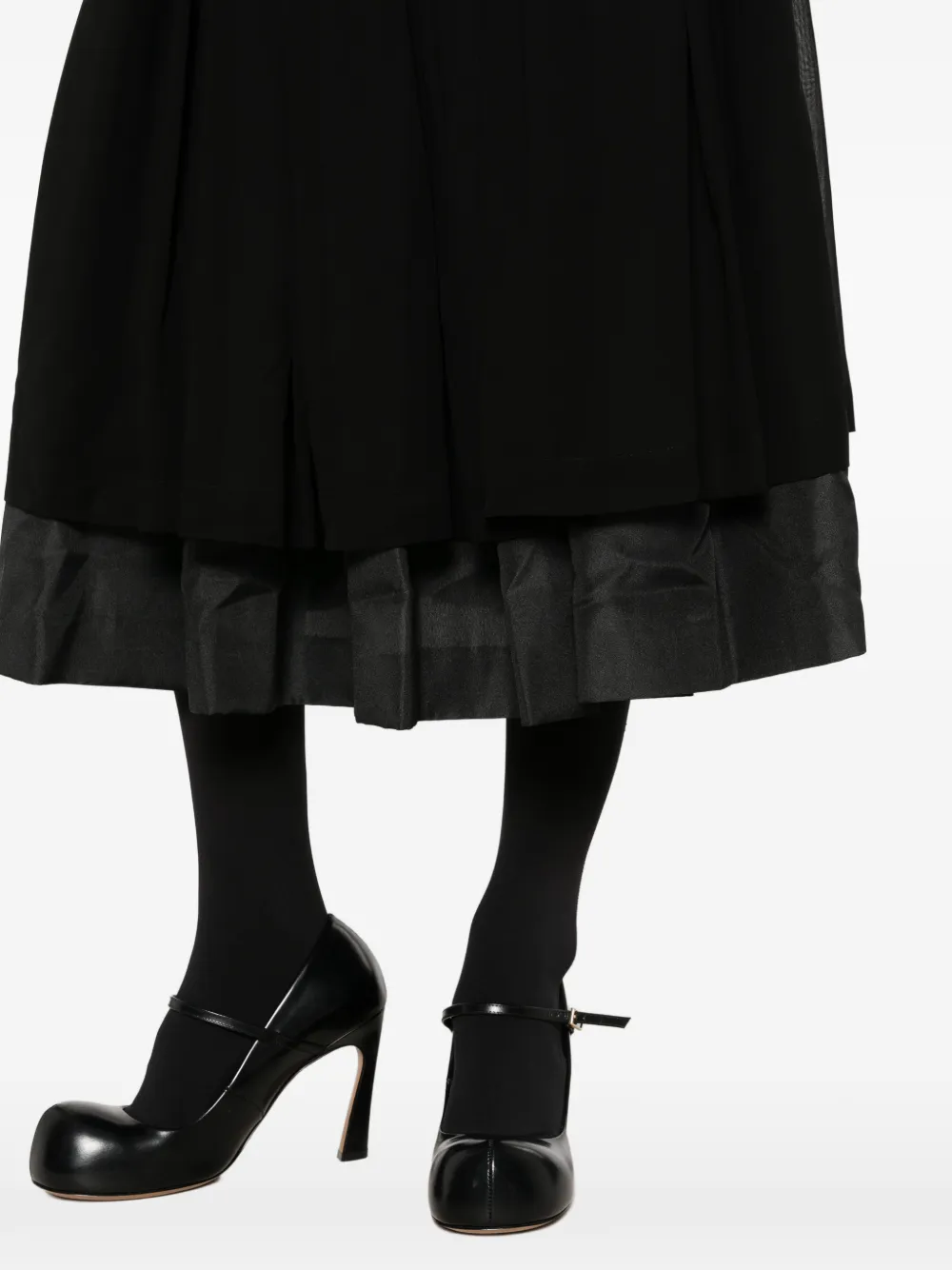 Comme Des Garçons Gelaagde plooirok Zwart