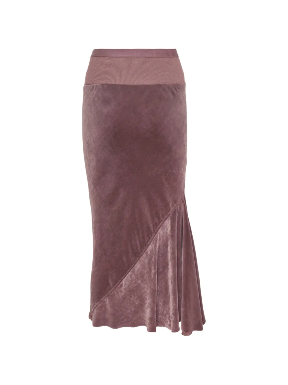 Rick Owens Fluwelen midi-rok met uitgesneden details Paars